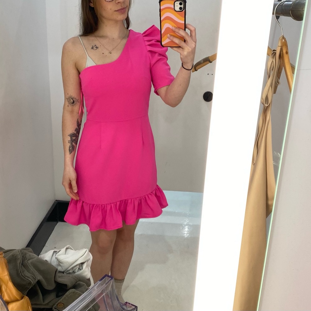 Fab’rik hot pink one shoulder dress
